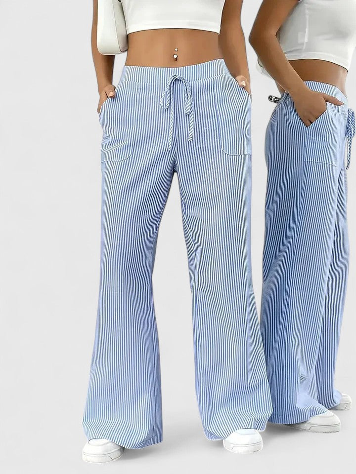 Agatha │ Women's Wide Leg Drawstring Waist Trousers