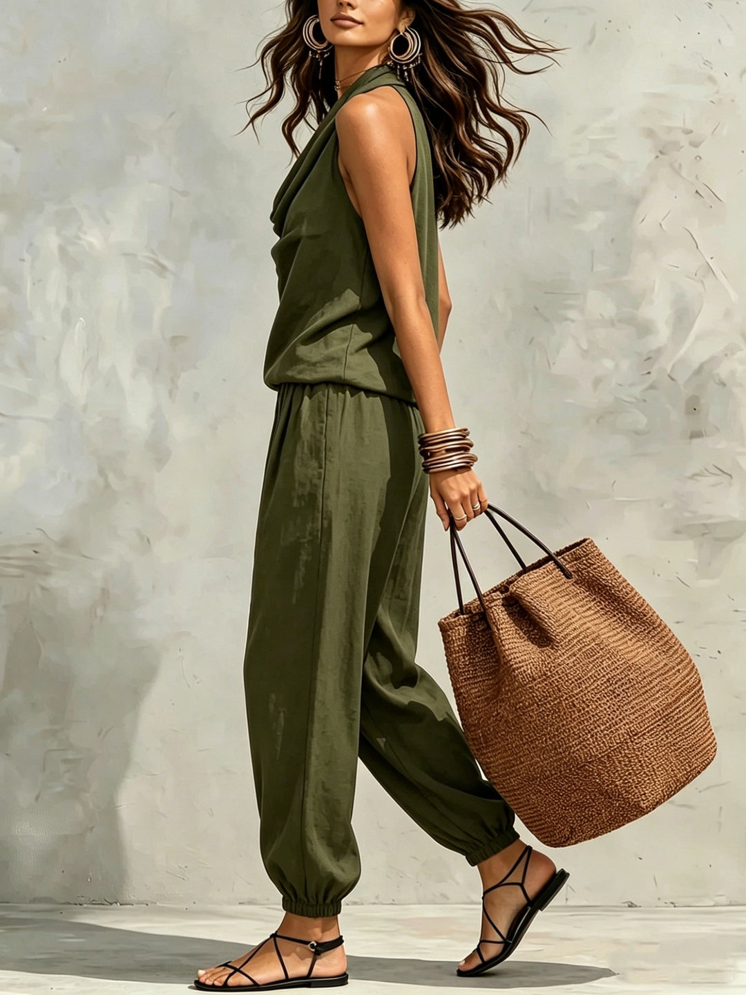 Sienna | Women's Cowl Halterneck Balloon Leg Co-ord Set