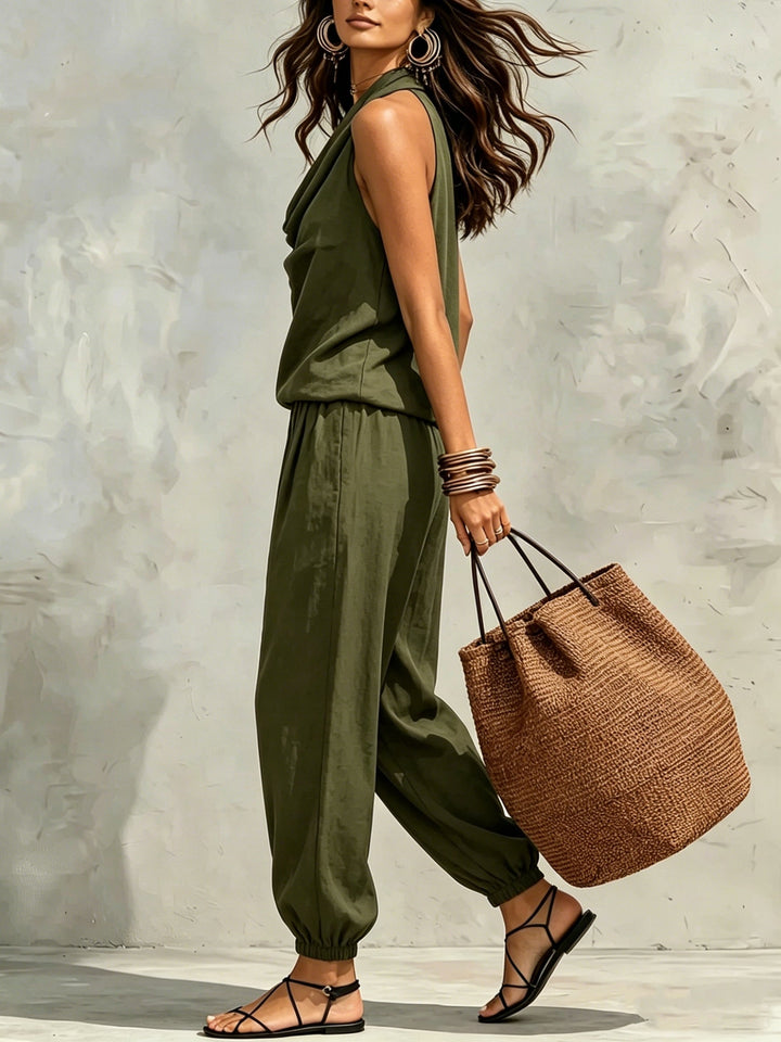 Sienna | Women's Cowl Halterneck Balloon Leg Co-ord Set