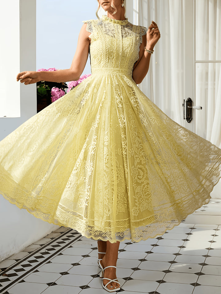 Tabitha │ Women's High Neck Lace Wedding Guest Maxi Dress