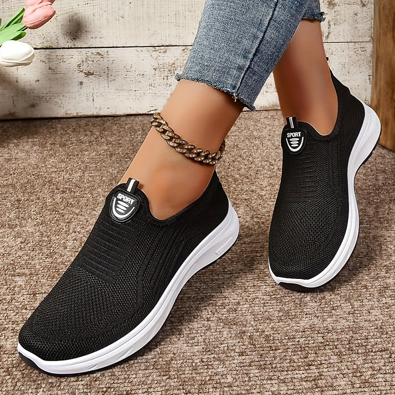 Hanne | Dame Slip-On Sneakers Med Strikkenet Overdel Og Lav Profil