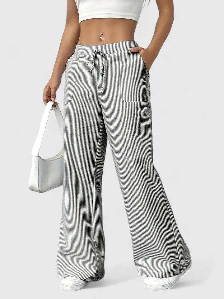Agatha │ Women's Wide Leg Drawstring Waist Trousers