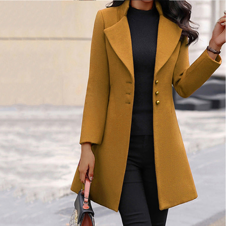 Dora │ Women's Longline Wool Coat With Button Front