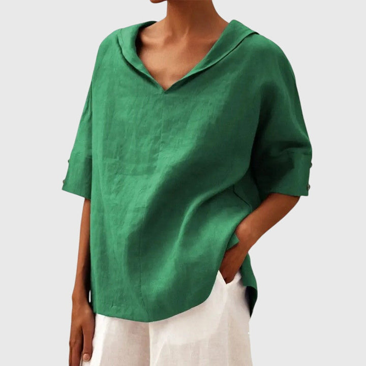 Edna │ Women's Oversized Button-Up Shirt With Spread Collar