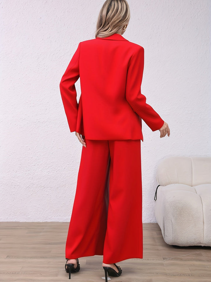 Claudia │ Women's Oversized Blazer And Wide Leg Trousers Two-Piece Set