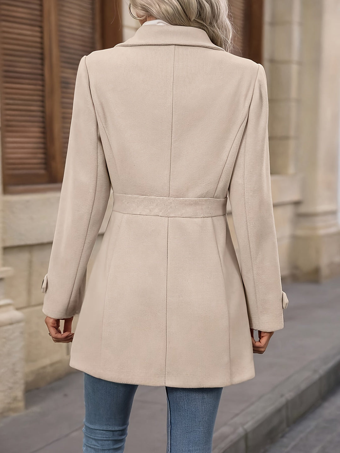 Martha │ Women's Tailored Mid-Length Coat With Notched Lapels And Button Front