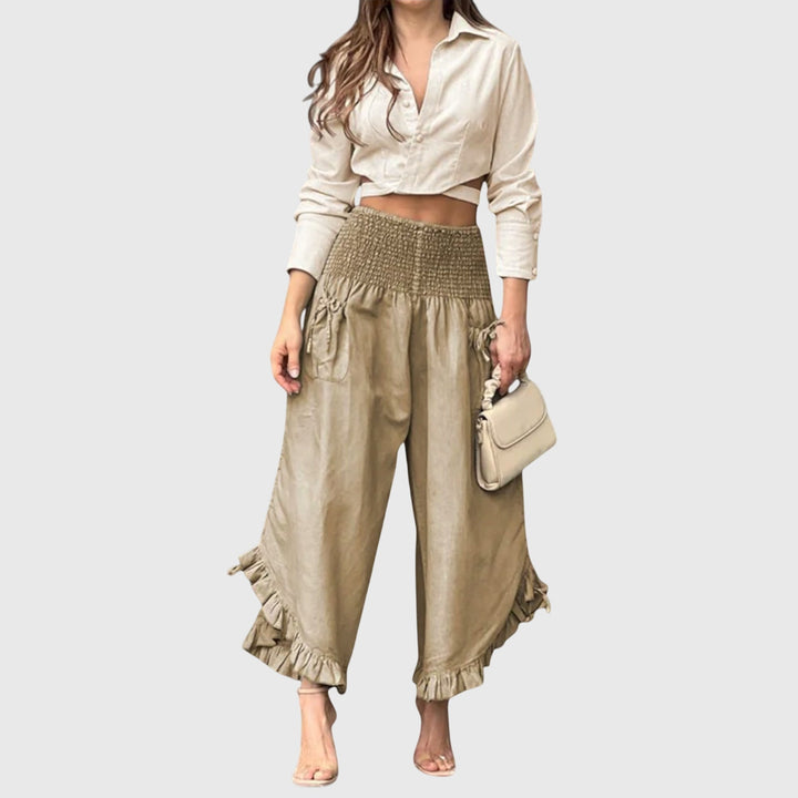 Katherine │ Women's High Waist Pleated Casual Trousers