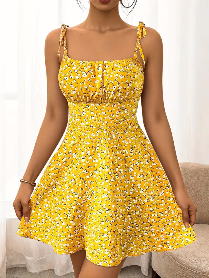 Ruby | Women's Ditsy Floral Print Tie Strap Mini Dress