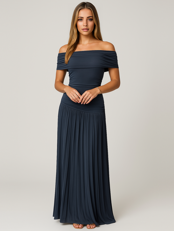 Thessaly │ Women's Pleated Maxi Wedding Guest Dress