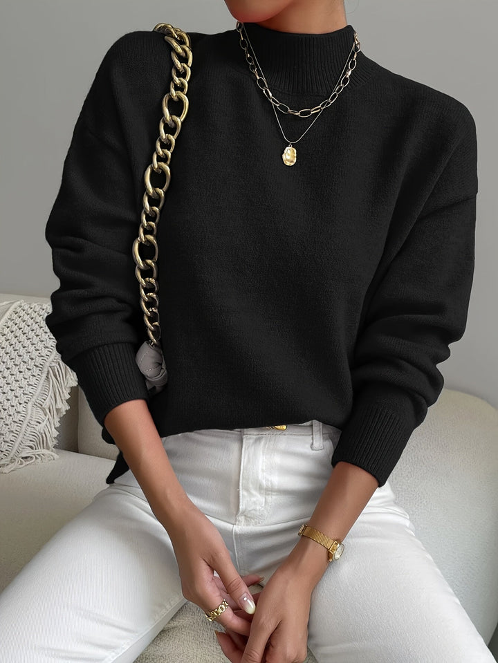 Augusta │ Women's Ribbed Funnel Neck Long Sleeve Knitted Jumper