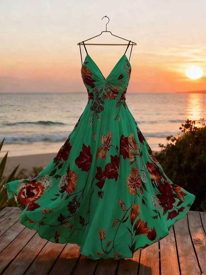 Josephine │ Women's Floral Print Sleeveless Maxi Dress