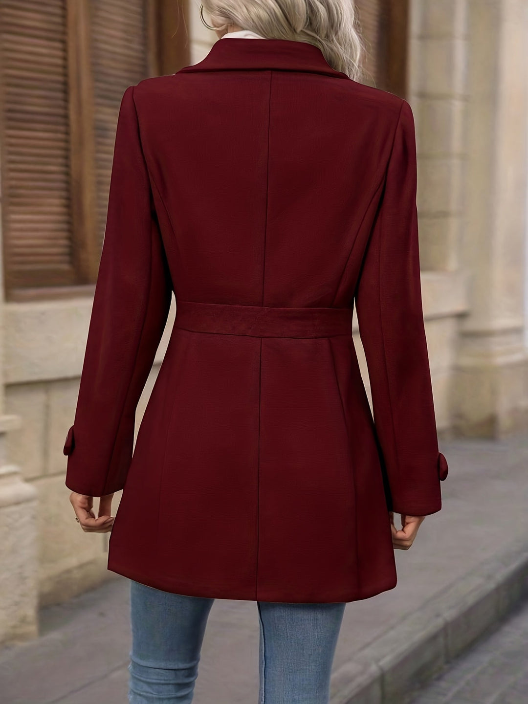 Martha │ Women's Tailored Mid-Length Coat With Notched Lapels And Button Front