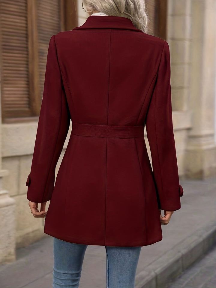 Martha │ Women's Tailored Mid-Length Coat With Notched Lapels And Button Front