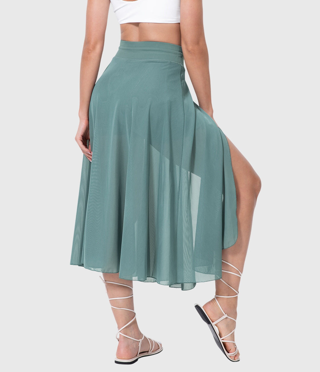 Arabella │ Women's High Waist Two-Layer Midi Skirt
