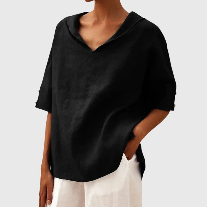 Edna │ Women's Oversized Button-Up Shirt With Spread Collar