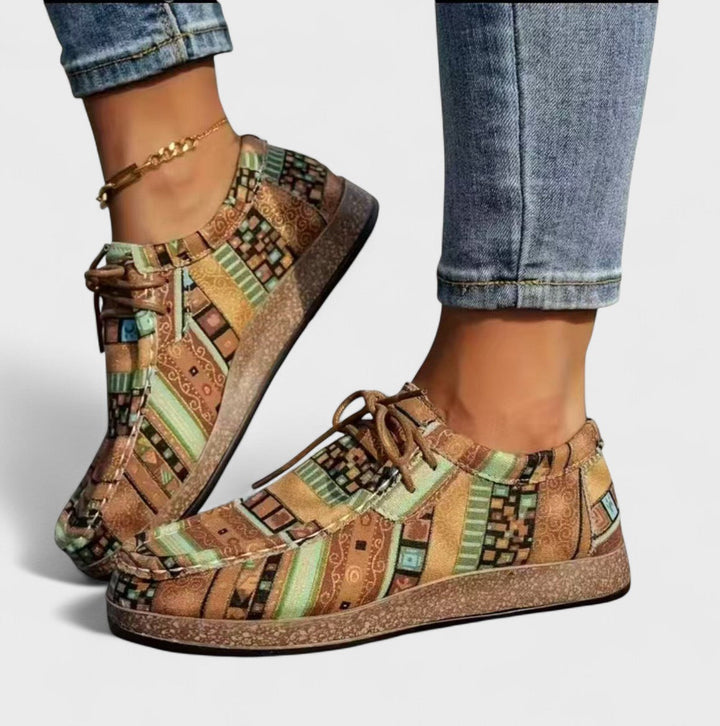Lydia │ Women's Patchwork Lace-Up Sneakers