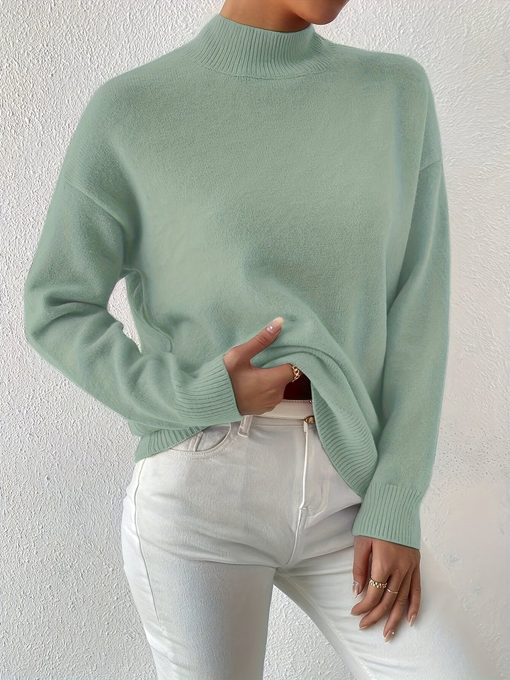 Augusta │ Women's Ribbed Funnel Neck Long Sleeve Knitted Jumper
