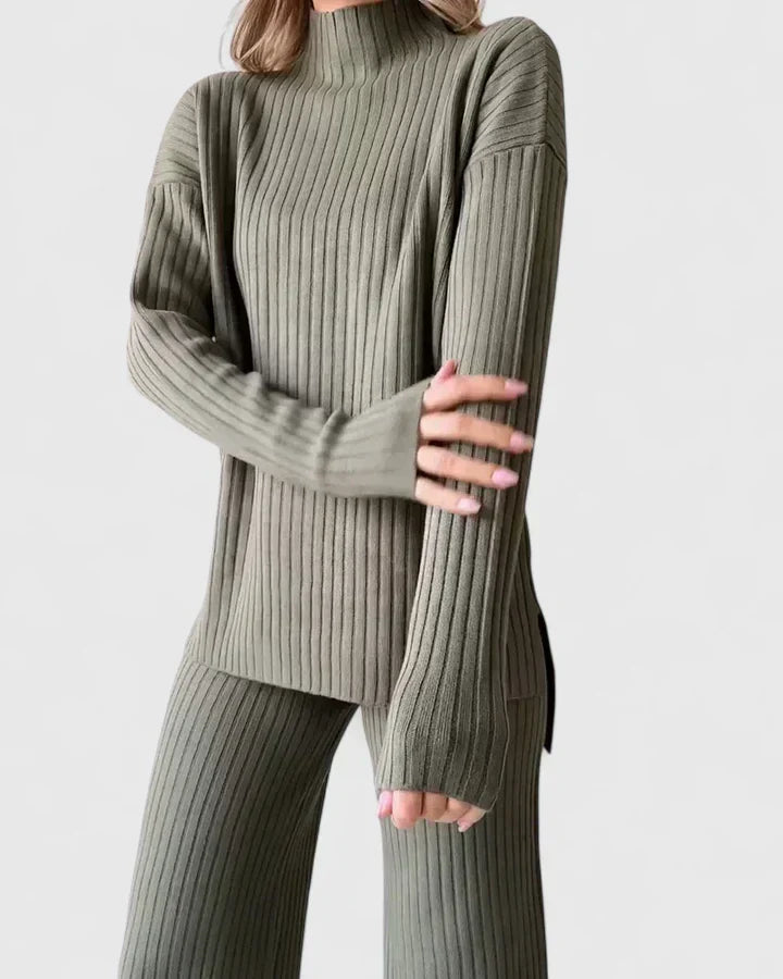 Eleanor │ Women's Slit Detail Two-Piece Lounge Set