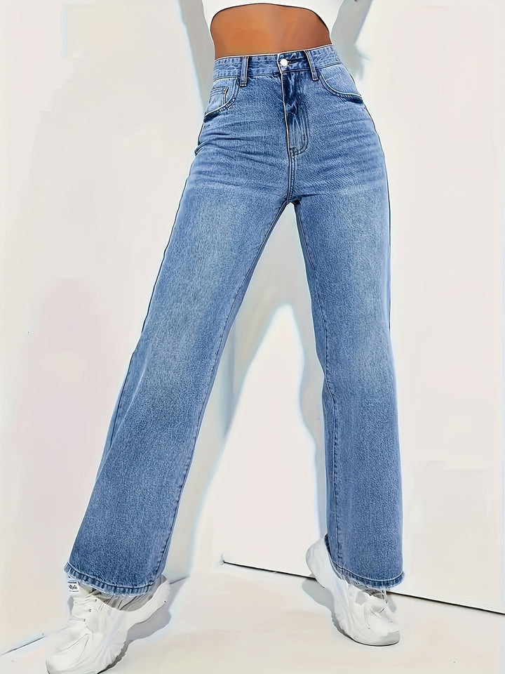 Constance │ Women's High Waisted Straight Leg Denim Jeans
