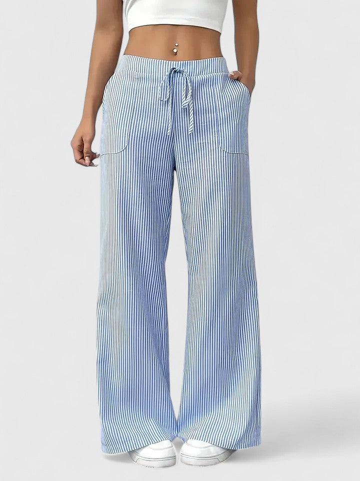 Agatha │ Women's Wide Leg Drawstring Waist Trousers