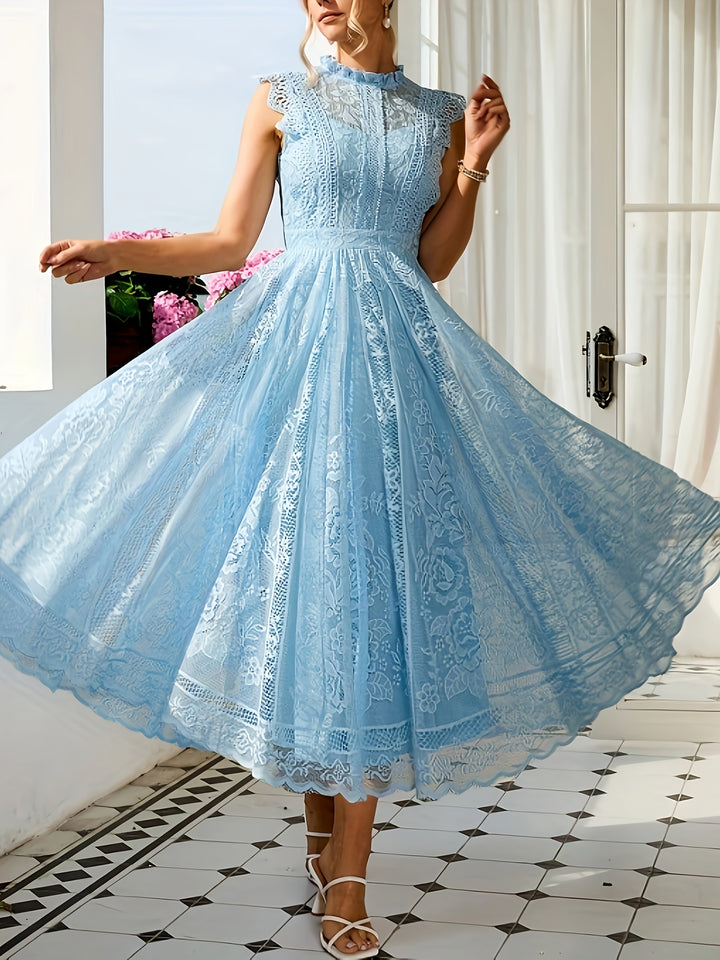 Tabitha │ Women's High Neck Lace Wedding Guest Maxi Dress