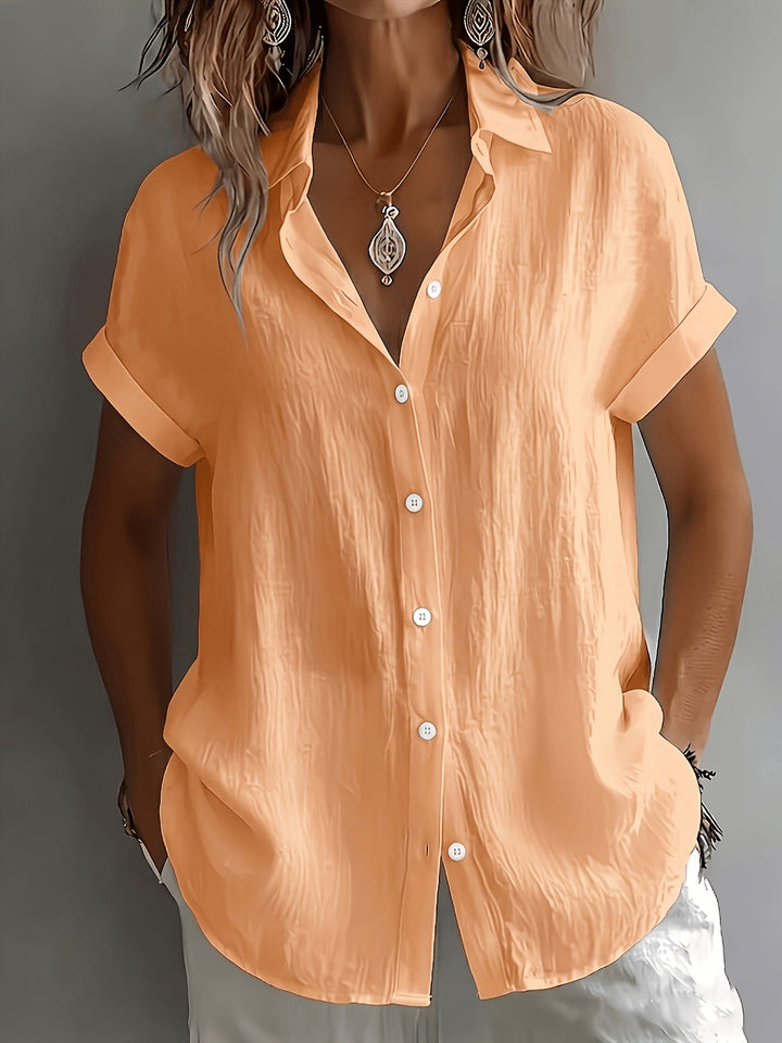 Willow | Women's Relaxed Fit Spread Collar Button-Up Short Sleeve Shirt