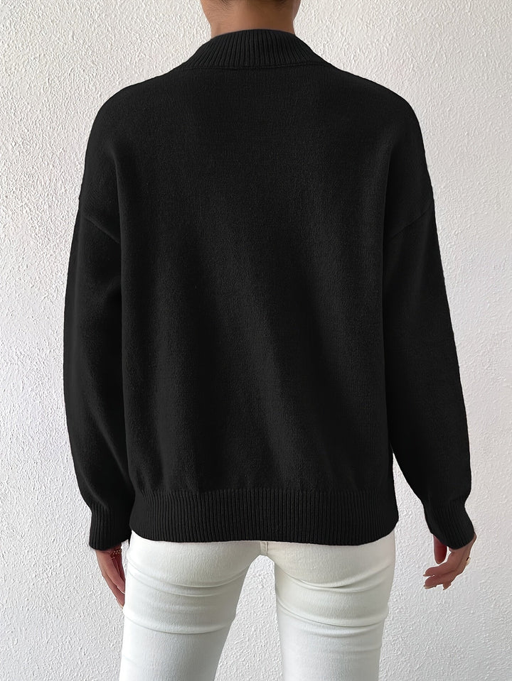 Augusta │ Women's Ribbed Funnel Neck Long Sleeve Knitted Jumper