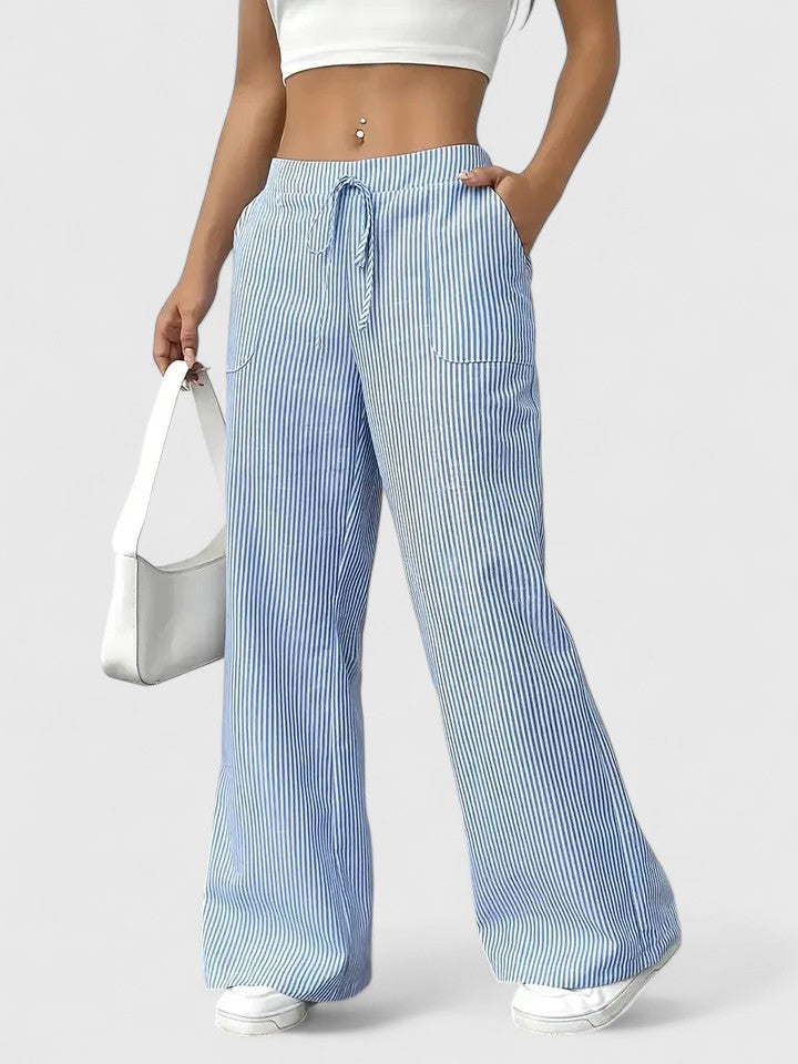 Agatha │ Women's Wide Leg Drawstring Waist Trousers