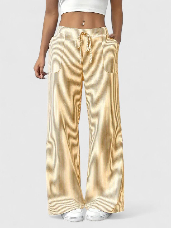 Agatha │ Women's Wide Leg Drawstring Waist Trousers