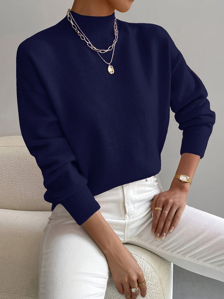 Augusta │ Women's Ribbed Funnel Neck Long Sleeve Knitted Jumper