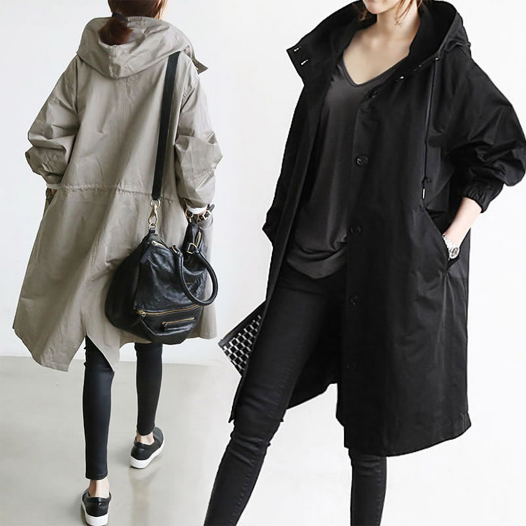 Beatrice │ Women's Waterproof Longline Hooded Trench Coat