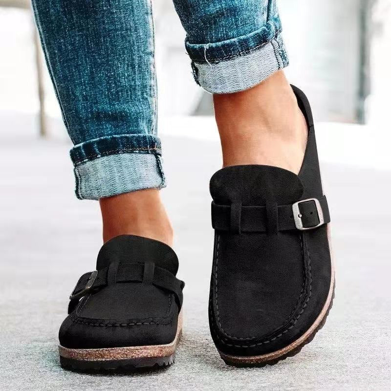 Josephine │ Women's Buckle Detail Slip-On Loafers