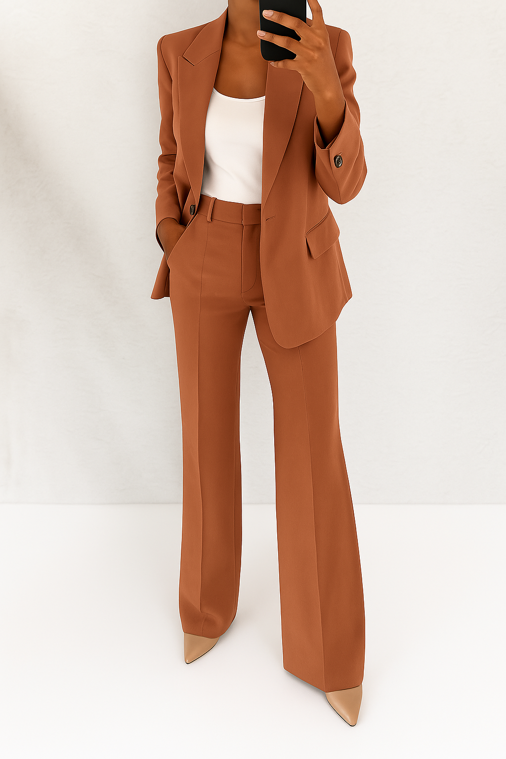 Imogen │ Women's Peak Lapel Single-Breasted Blazer And Slim-Fit Trousers Suit Set
