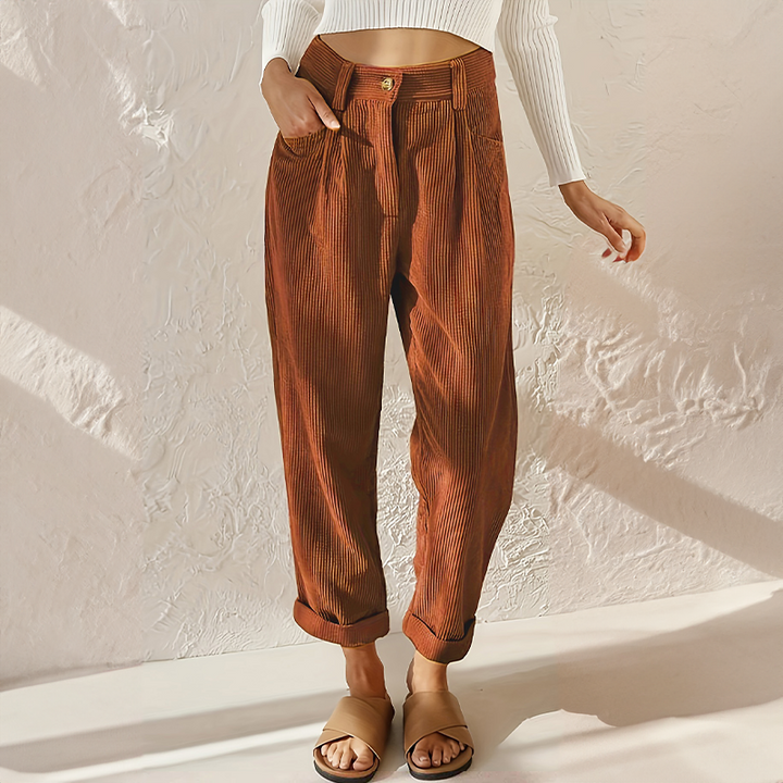 Harriet │ Women's High Waist Corduroy Trousers