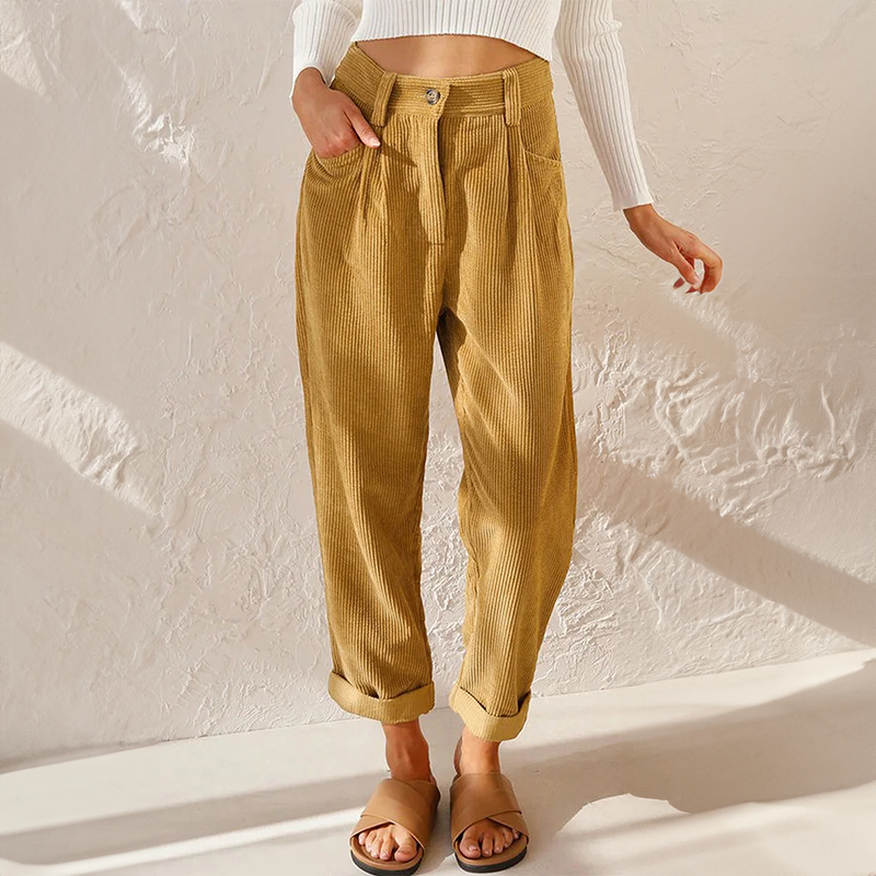 Harriet │ Women's High Waist Corduroy Trousers
