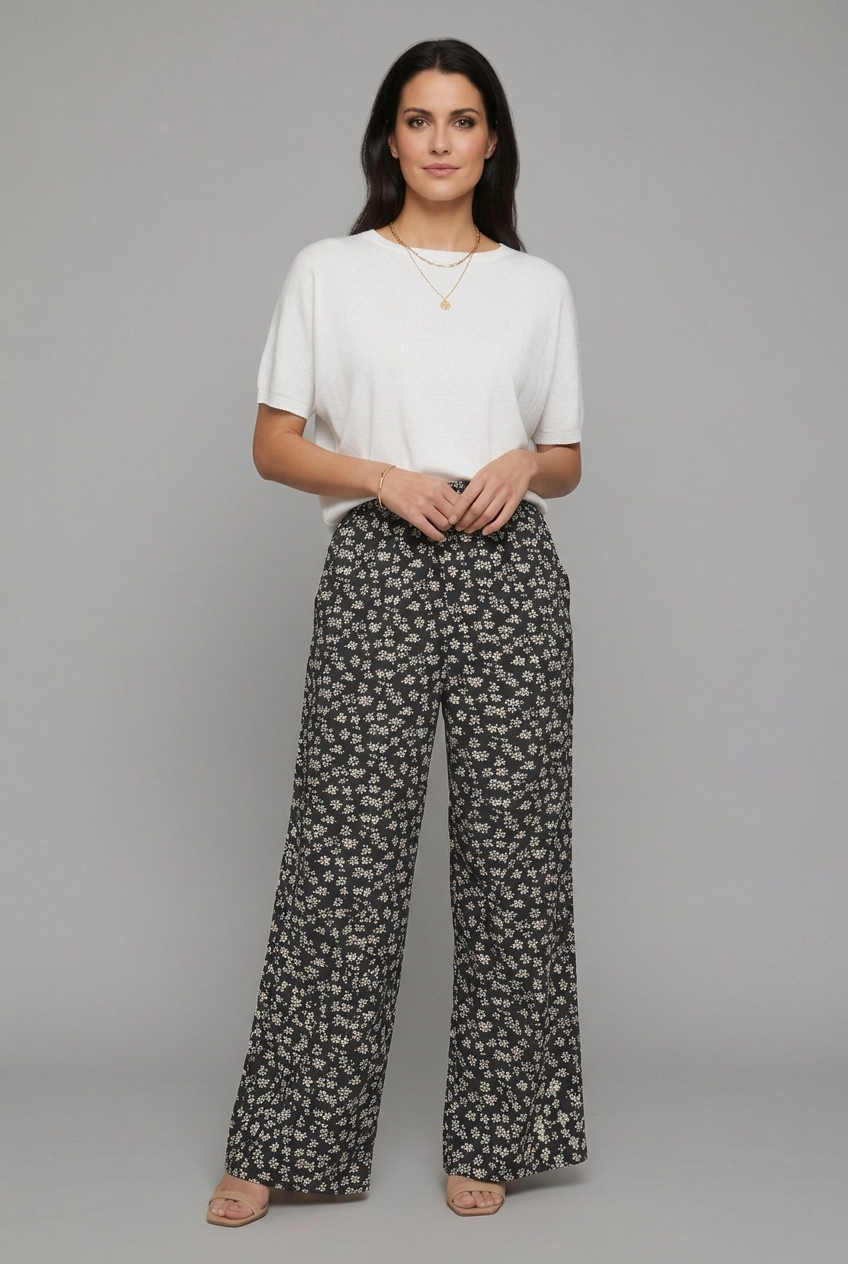 Claudia │ Women's High Waist Wide Leg Trousers