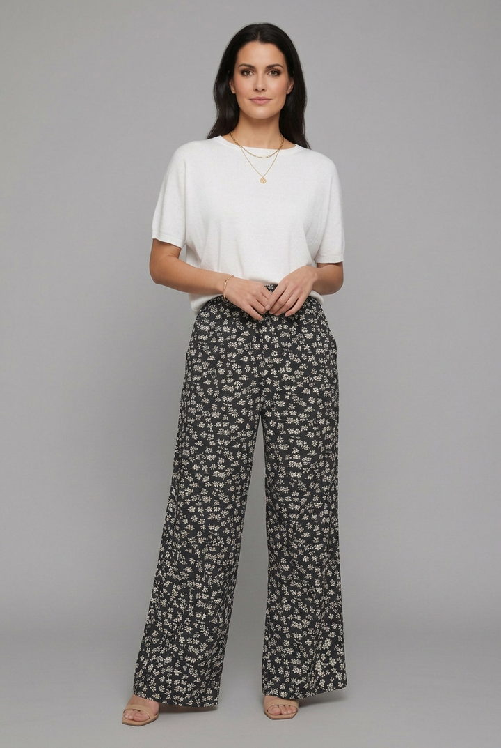 Claudia │ Women's High Waist Wide Leg Trousers