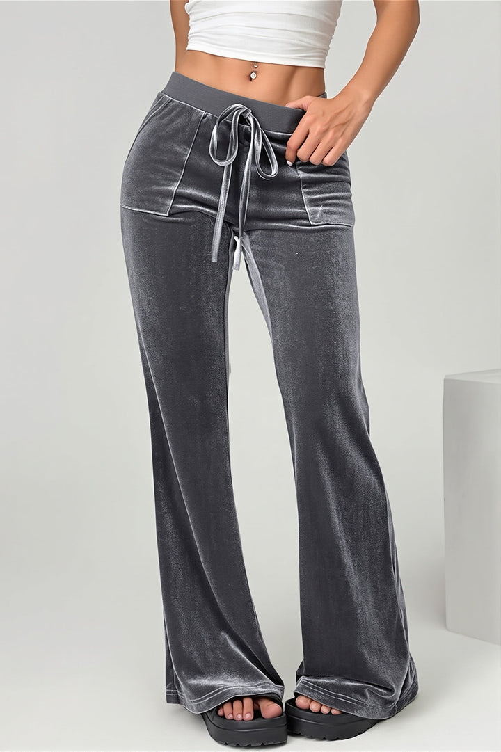 Felicity │ Women's Flared Trousers With Drawstring Waist And Pockets