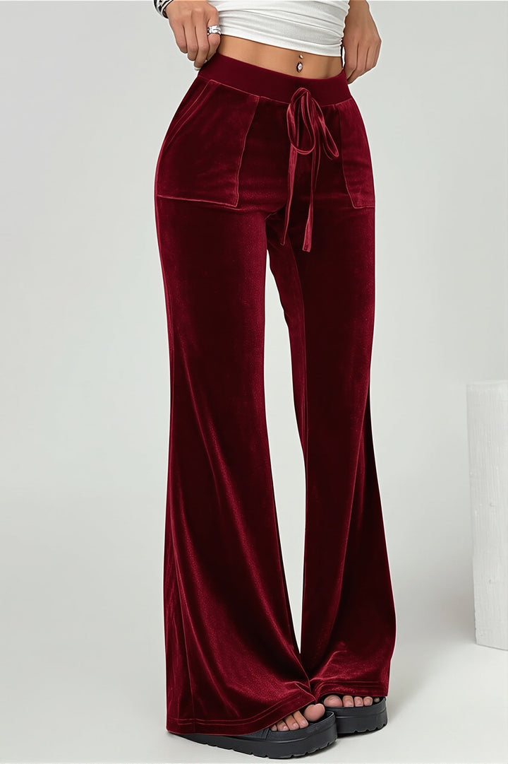 Felicity │ Women's Flared Trousers With Drawstring Waist And Pockets