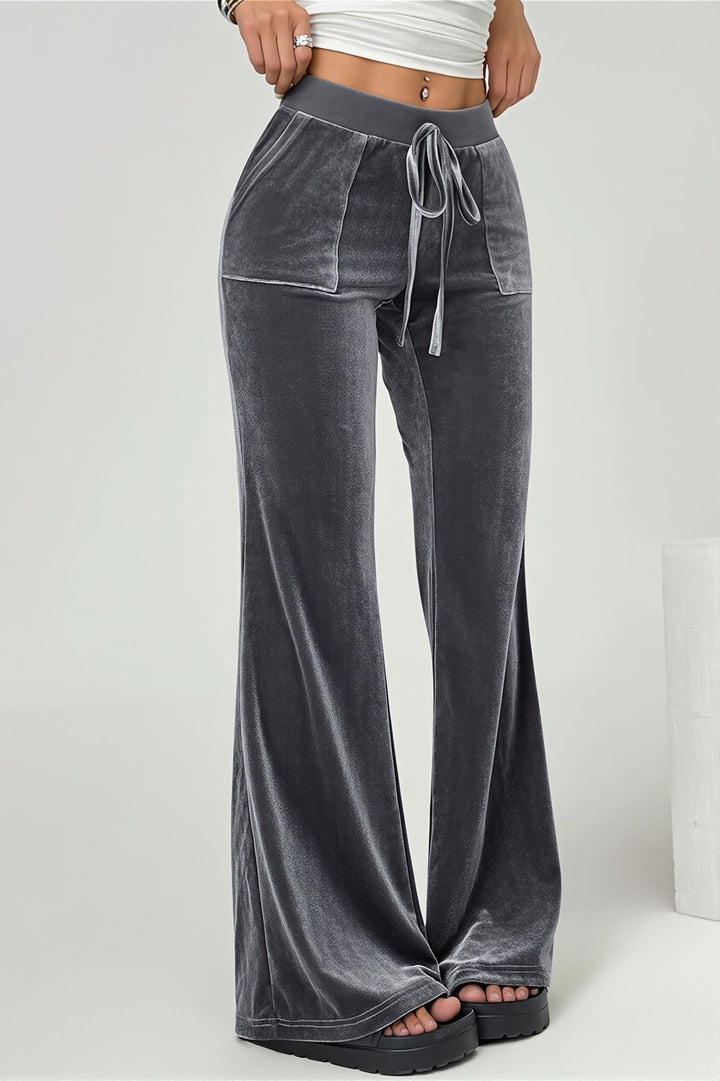 Felicity │ Women's Flared Trousers With Drawstring Waist And Pockets