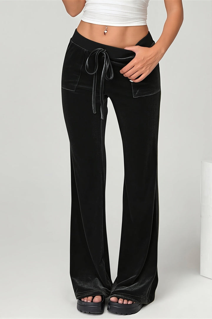 Felicity │ Women's Flared Trousers With Drawstring Waist And Pockets