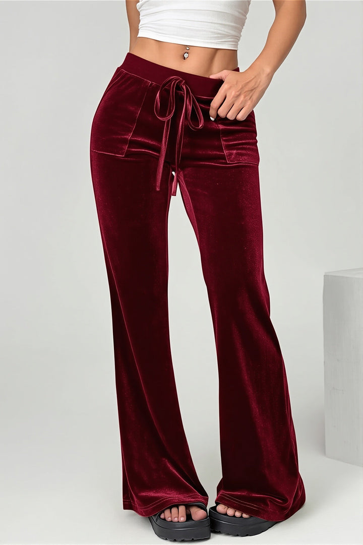 Felicity │ Women's Flared Trousers With Drawstring Waist And Pockets