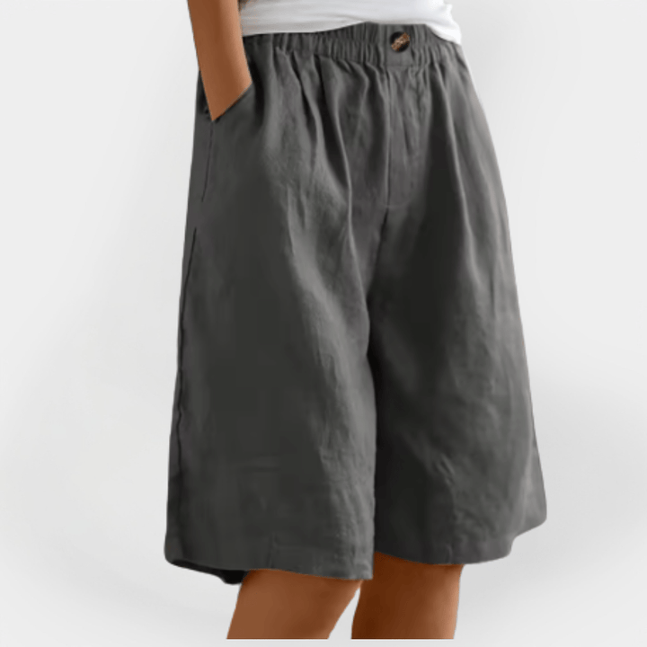 Daisy | Women's Loose Elasticated Waist Button Detail Shorts