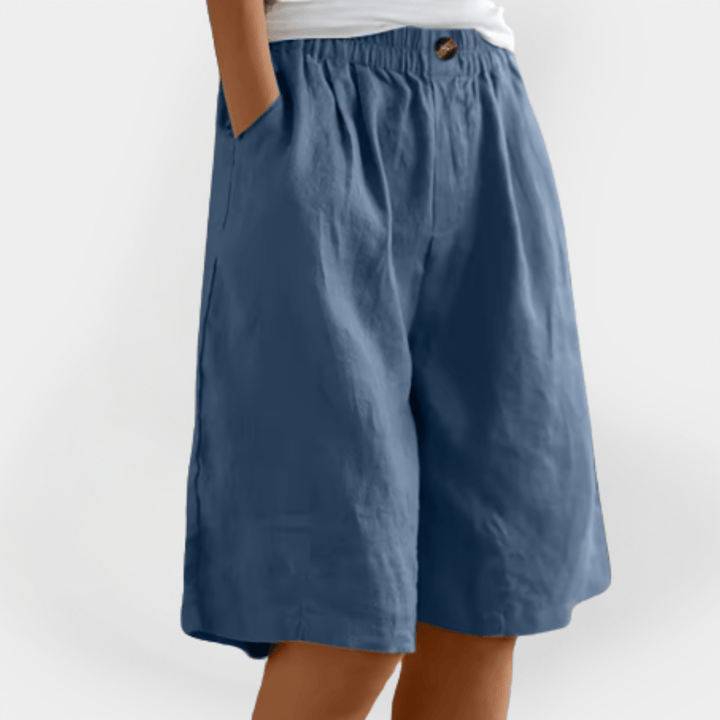 Daisy | Women's Loose Elasticated Waist Button Detail Shorts