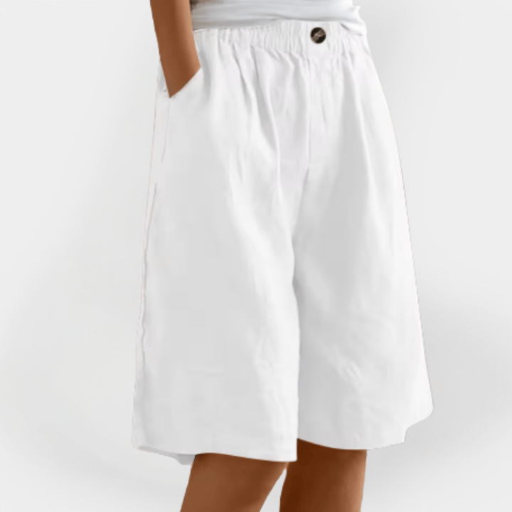Daisy | Women's Loose Elasticated Waist Button Detail Shorts