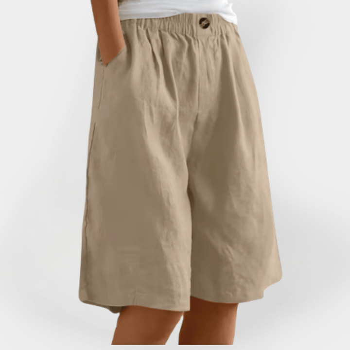 Daisy | Women's Loose Elasticated Waist Button Detail Shorts