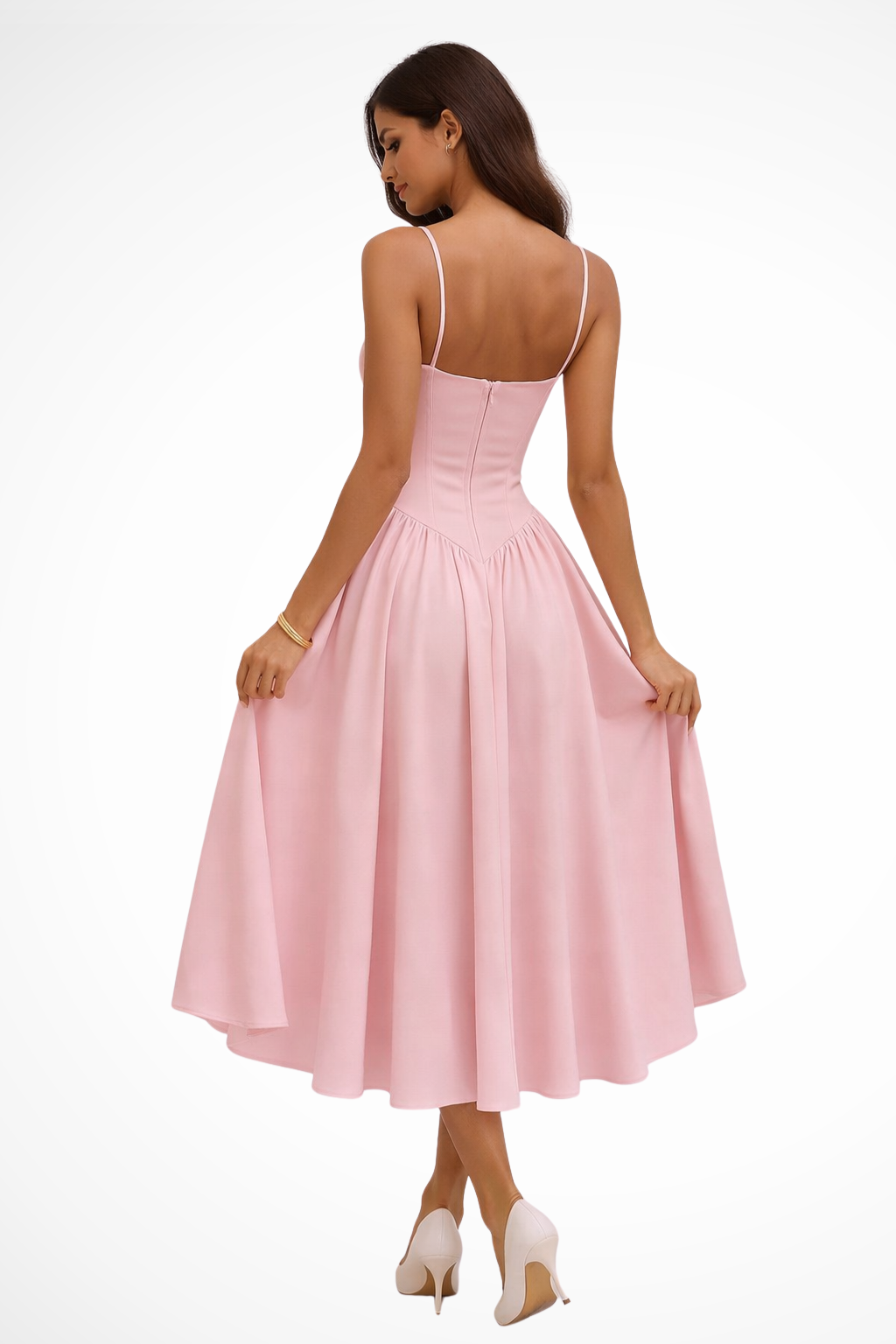 Calliope │ Women's Corset Bodice A-Line Midi Wedding Guest Dress
