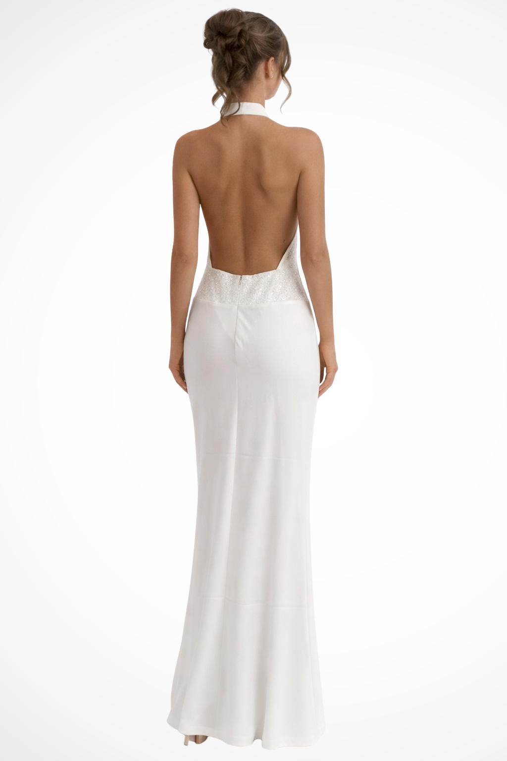 Isadora │ Women's Halter Neck Draped Satin Maxi Wedding Guest Dress