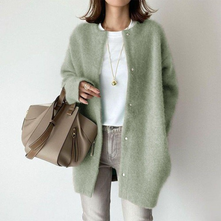 Amelia | Women's Oversized Snap Button Longline Knit Cardigan