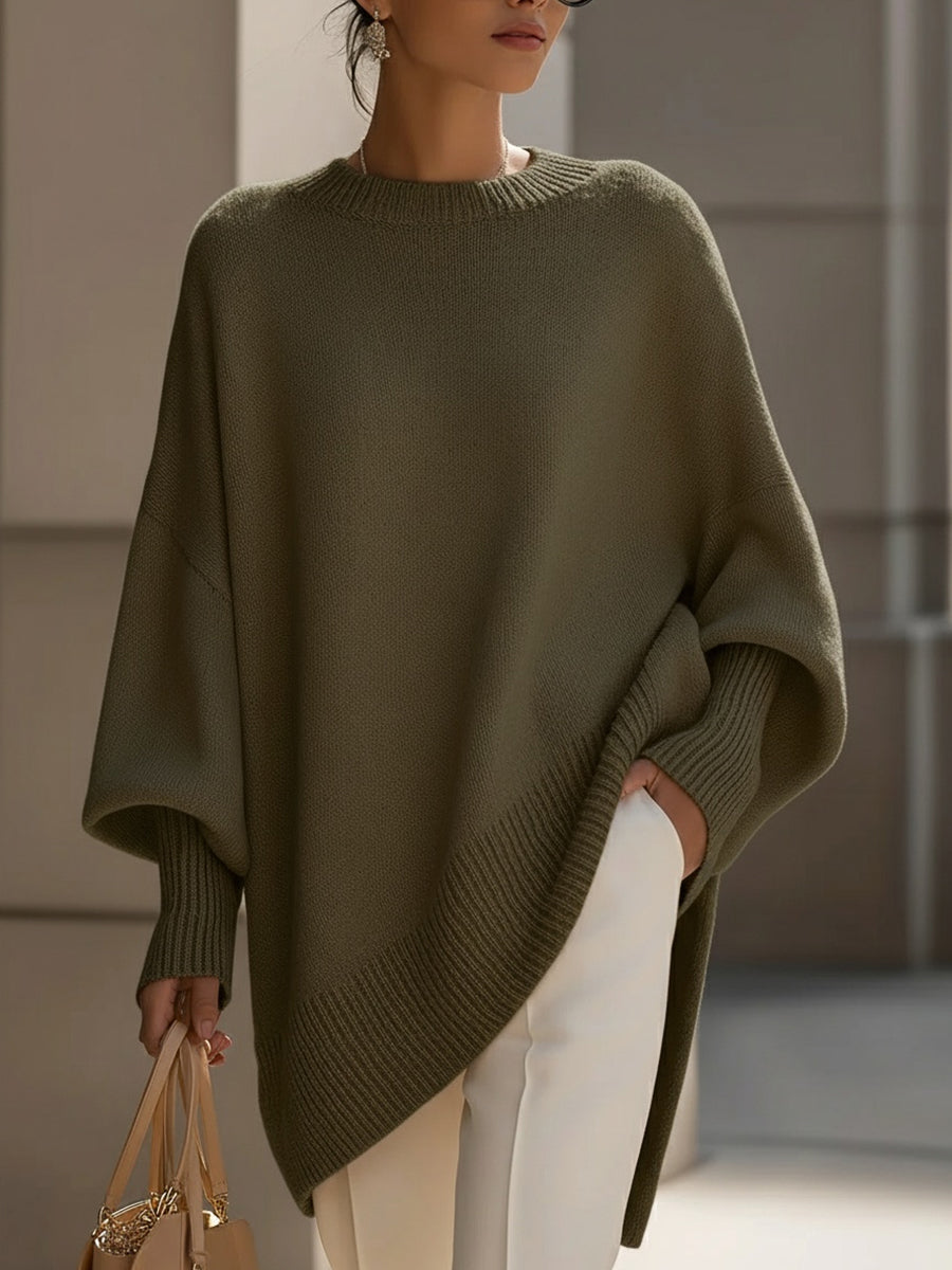 Yvonne | Women's Oversized Drape Front Knit Sweater